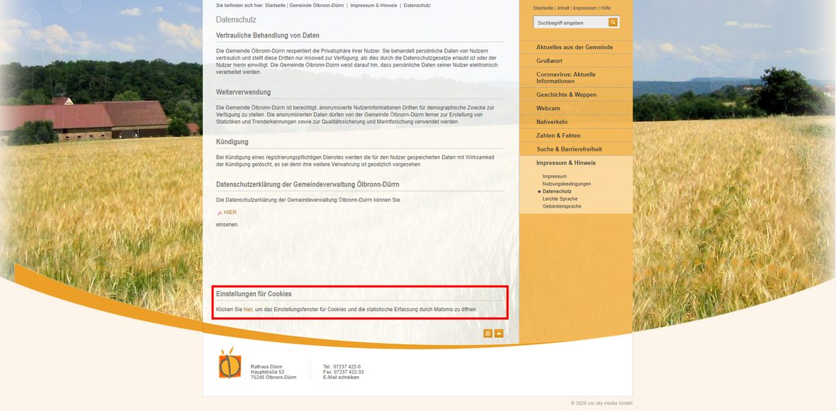 Opt-Out-Klick bei Datenschutzerklärung