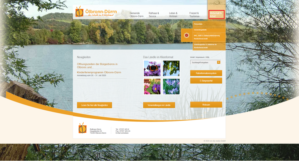 Ausklappmenü Wirtschaft